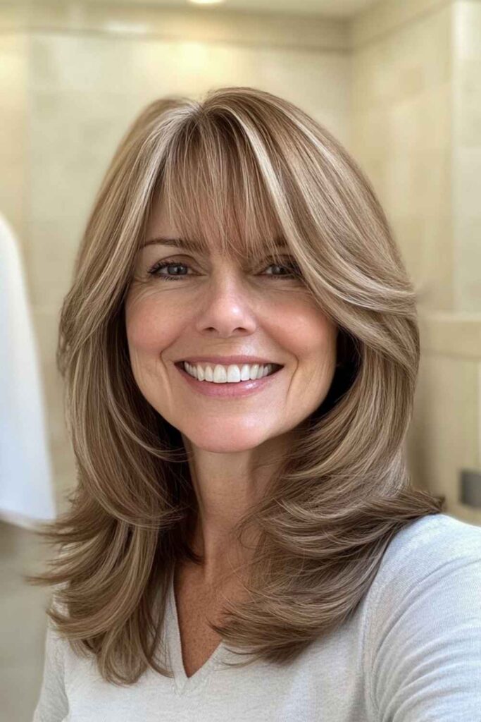 48 Long Hairstyles for Women Over 40 That Look Youthful, Polished, and Effortlessly Modern (2026 Guide) 6 Long Hairstyles for Women Over 40 With Wispy Bangs