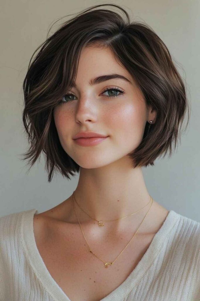 27 Ear Length Hair Ideas That Look Chic, Modern, and Effortless in 2026 10 Rounded ear length bob for softer features