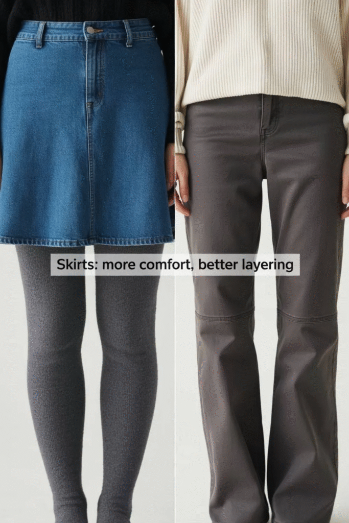 Jean Skirt Outfits Winter: 15 Chic Ways to Style Denim Skirts in Cold Weather 2 Jean Skirt Outfits Winter