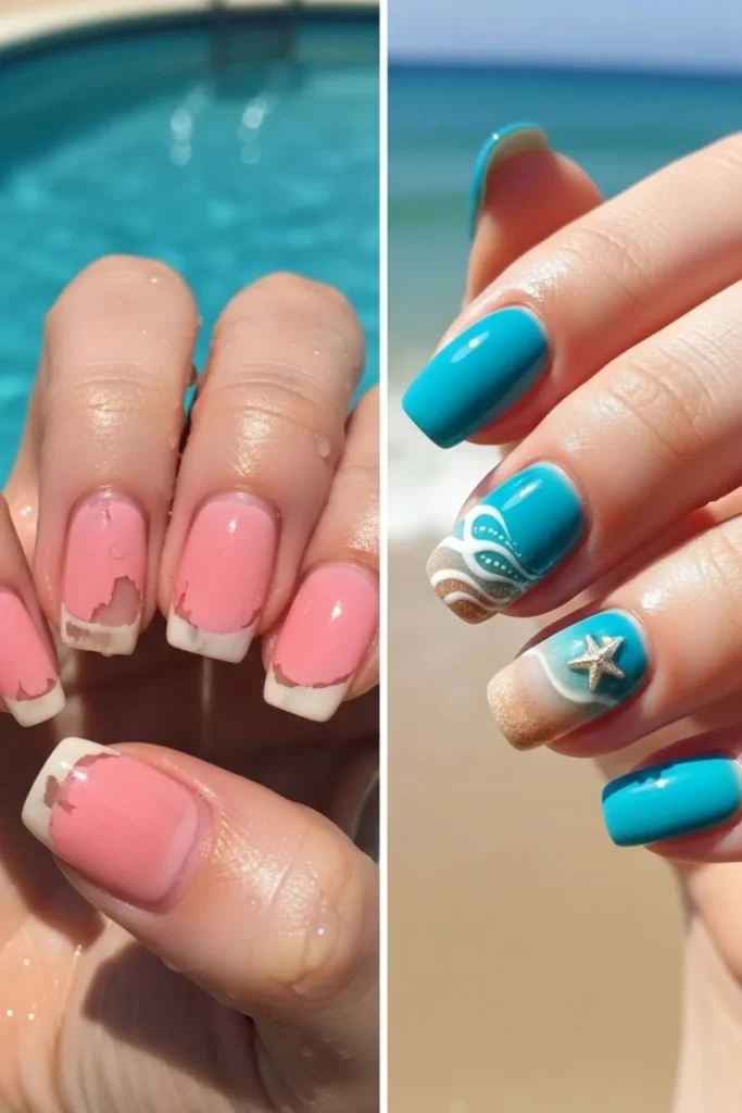 29 Beach Nails Ideas for 2026 That Last All Summer 2 Beach Nails