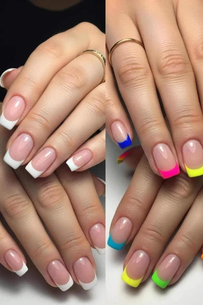 51 Colorful French Nails to Try in 2026 2 Colorful French Nails