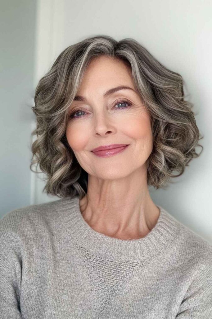 25 Chic Hairstyles for Women Over 60 with Fine Hair in 2026 6 Curly or Wavy Lob