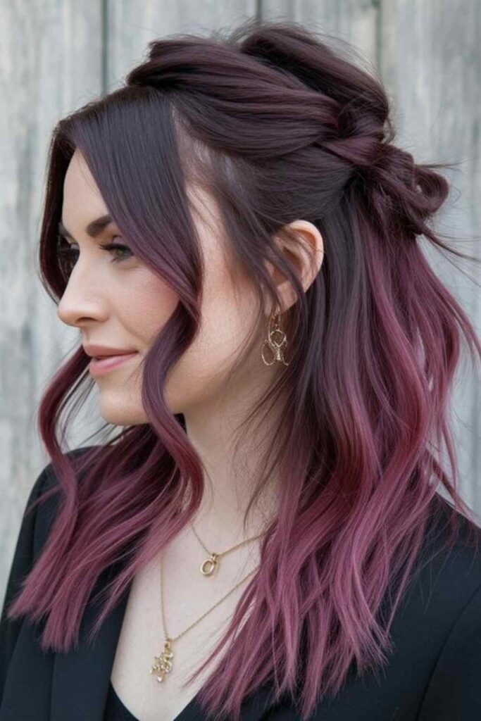 57 Pink Hair Color Ideas That Look Polished, Wearable, and Trend-Right in 2026 10 Smoky Pink Ombre for Dark Roots
