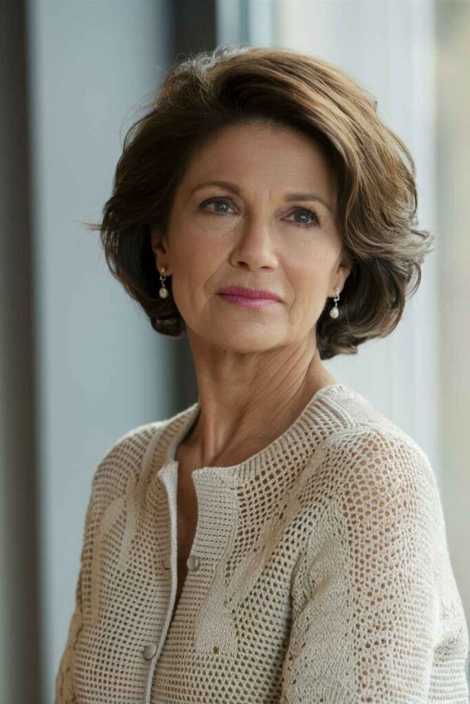 25 Chic Hairstyles for Women Over 60 with Fine Hair in 2026 2 Soft Layered Bob for Volume