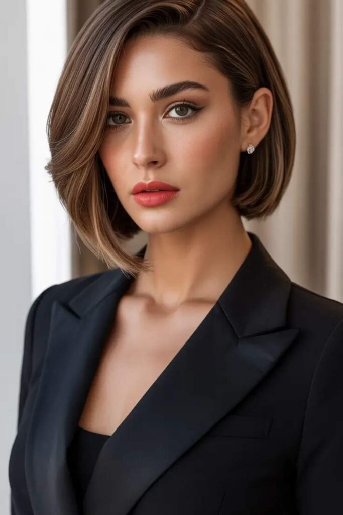 37 Women Over 40 Short Hairstyles That Look Modern, Polished, and Effortless in 2026 9 The Asymmetrical Bob Subtle Edge, Serious Style