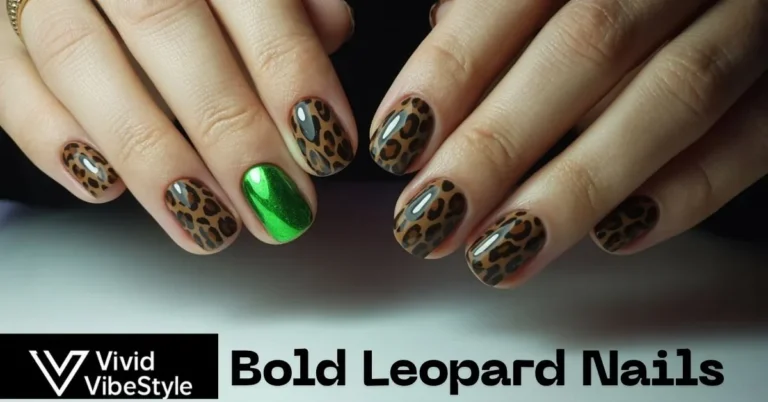 Bold leopard nails in 2025 with classic animal print and chrome accents