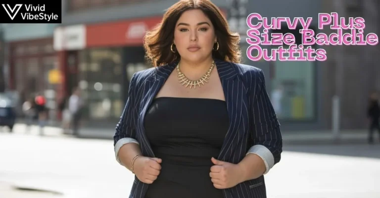 Confident plus-size model in bodycon dress and blazer showing curvy plus size baddie outfits style