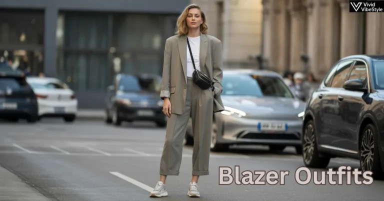 Effortlessly chic blazer outfit with oversized blazer, white tee, and trousers styled for office to weekend versatility.