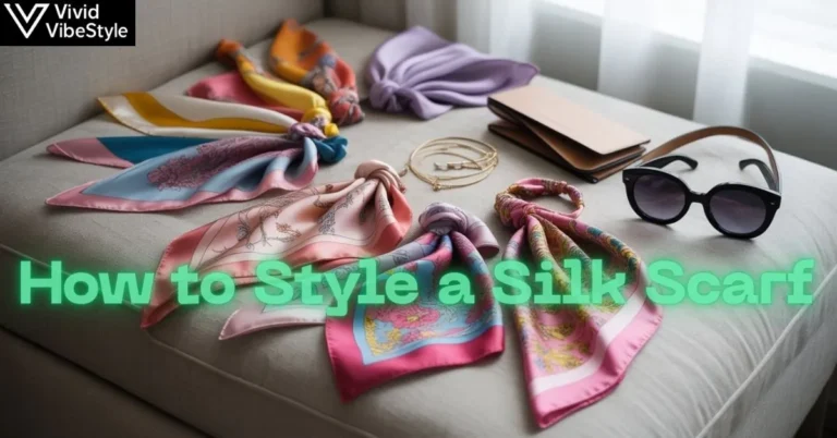 Assorted silk scarves styled with accessories, demonstrating 15 elegant ways to style a silk scarf in 2025