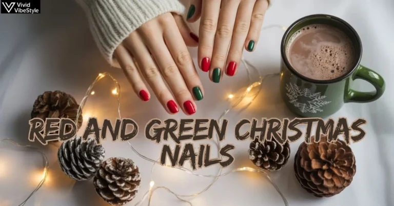 Red and green Christmas nails featuring elegant holiday designs with festive glitter, matte polish, and chic seasonal accents