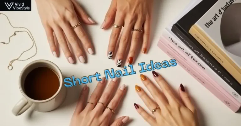 Short nail ideas featuring minimalist French tips, nude polish, geometric nail art, and seasonal trendy designs on chic manicures