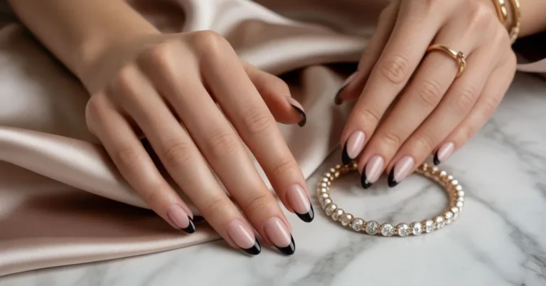 Black French Tip Nails