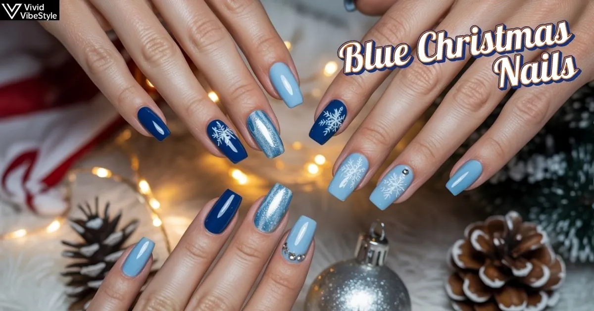 Blue Christmas Nails 2025