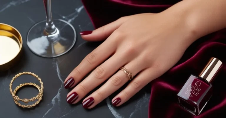 Dark Red French Tips