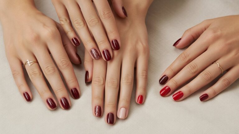 Dark Red Nails