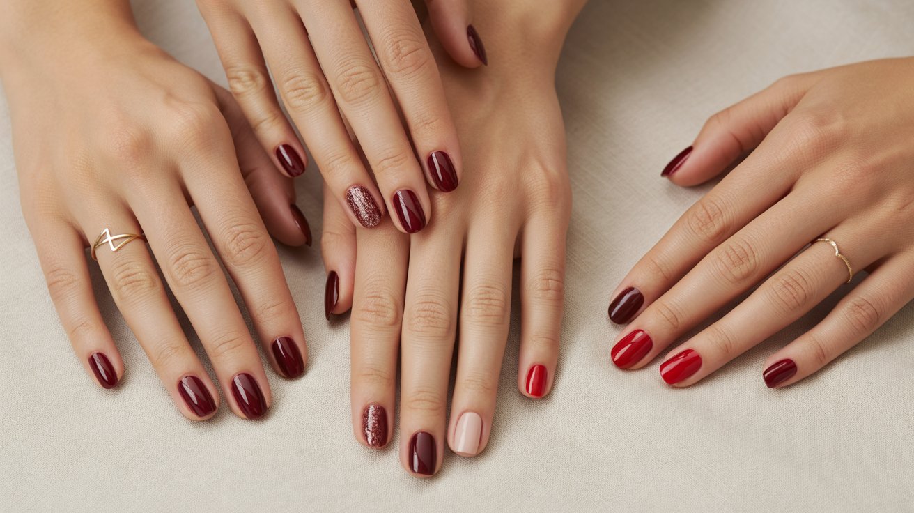 Dark Red Nails