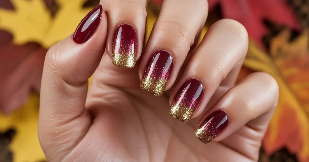 Glitter Fall Nails