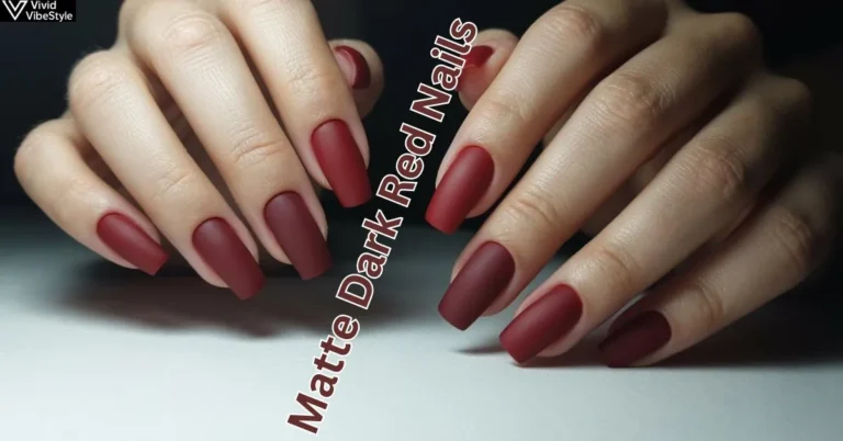 Matte Dark Red Nails