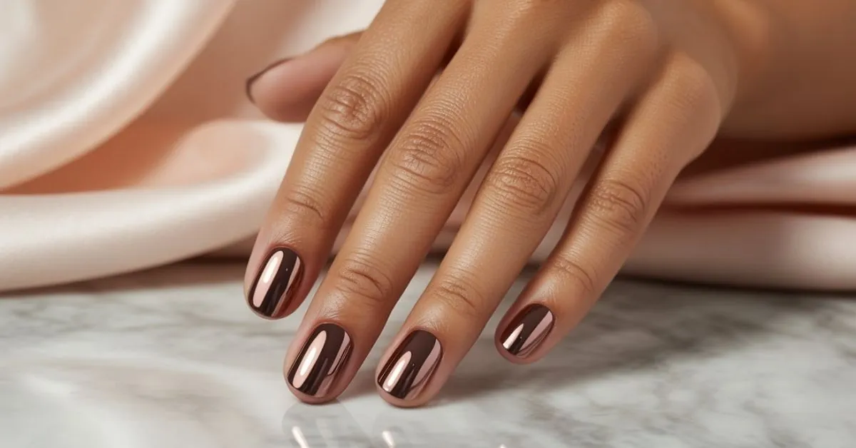 Mocha Chrome Nails