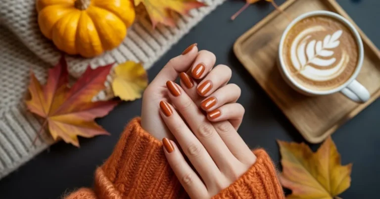 Rust orange nails