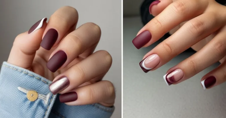 Burgundy Nails Design