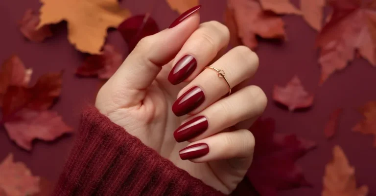 Burgundy Ombre Nails