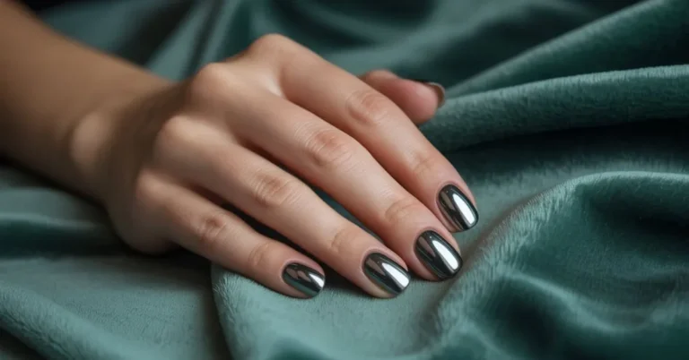 Dark Chrome Nails