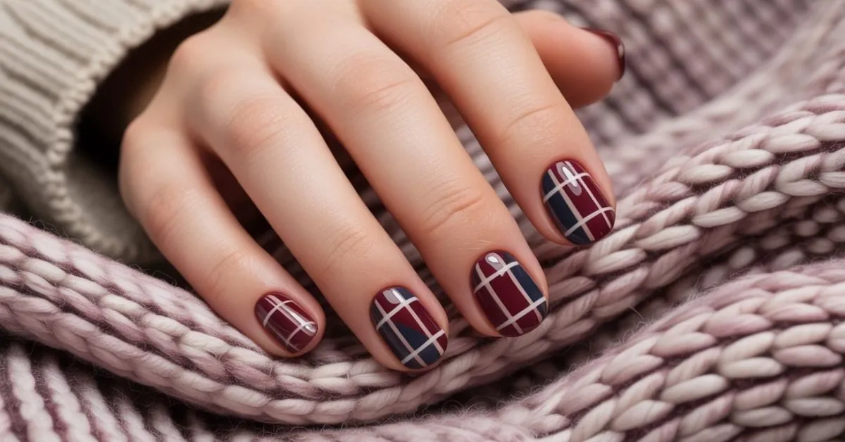 Fall Plaid Nails Design: Master the Cozy Autumn Pattern Trend 1 Fall Plaid Nails Design