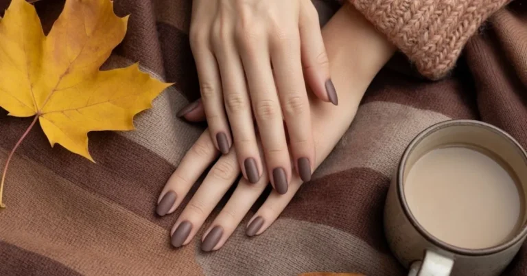 Matte Taupe Nails Autumn