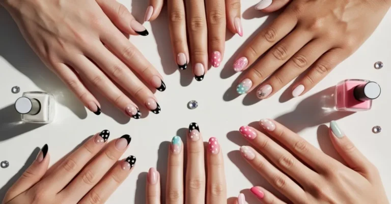 Polka Dot French Tip Nails