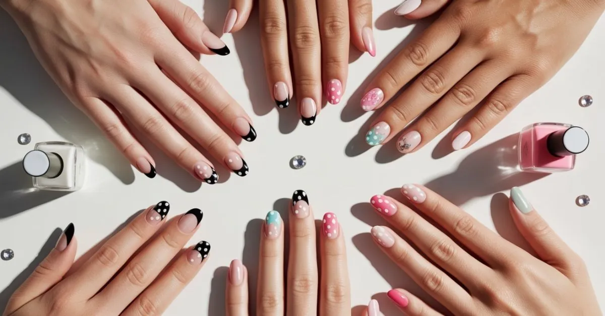 Polka Dot French Tip Nails