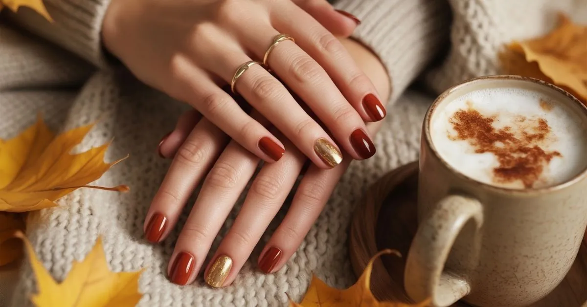 Rust & Gold Accent Nails 2025: The Complete Guide to Fall's Most Sophisticated Manicure Trend 1 Rust & Gold Accent Nails
