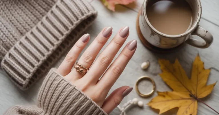 Soft Taupe Nails Fall