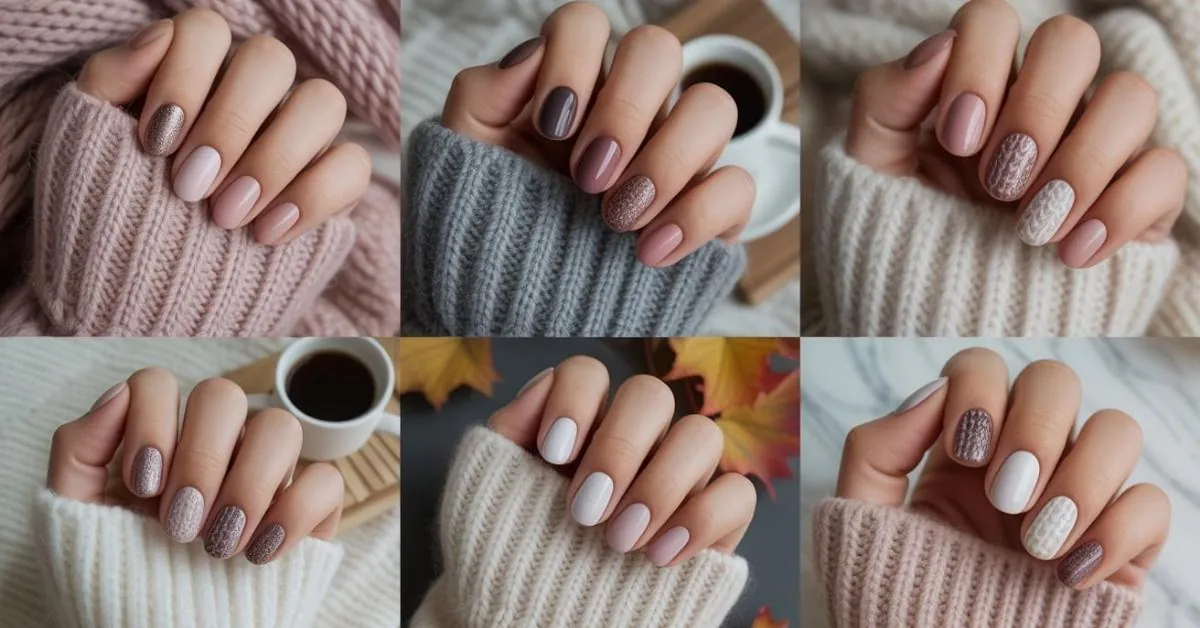 Sweater Texture Nails Design