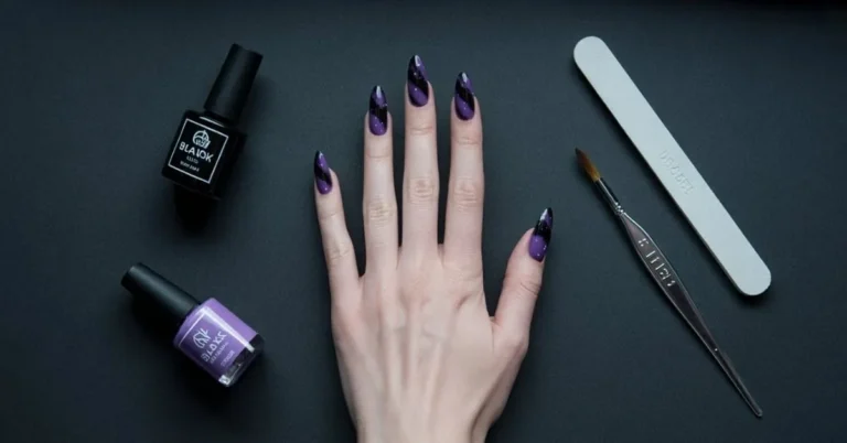 Black and Purple Nails