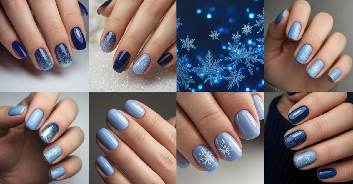 Blue Winter Nail Designs