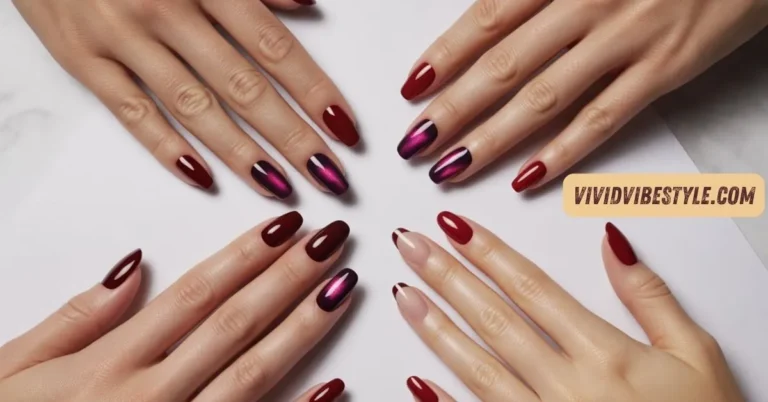 Dark Red Nail Inspo Design