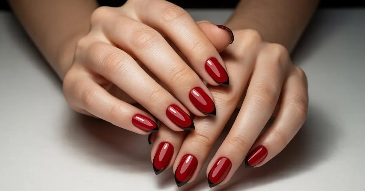 Red Cat Eye Nail Art