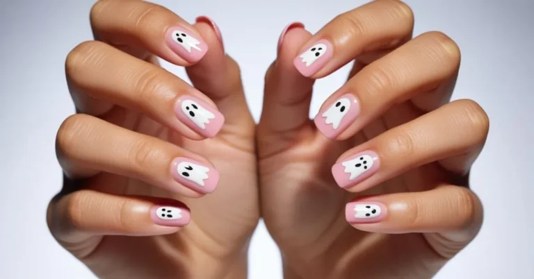 Pink Ghost Nails