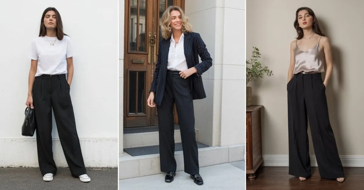 Wide Leg Black Pants Outfit