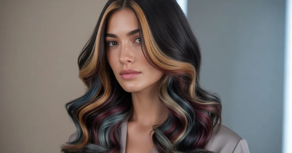 Black Hair with Highlights Ideas